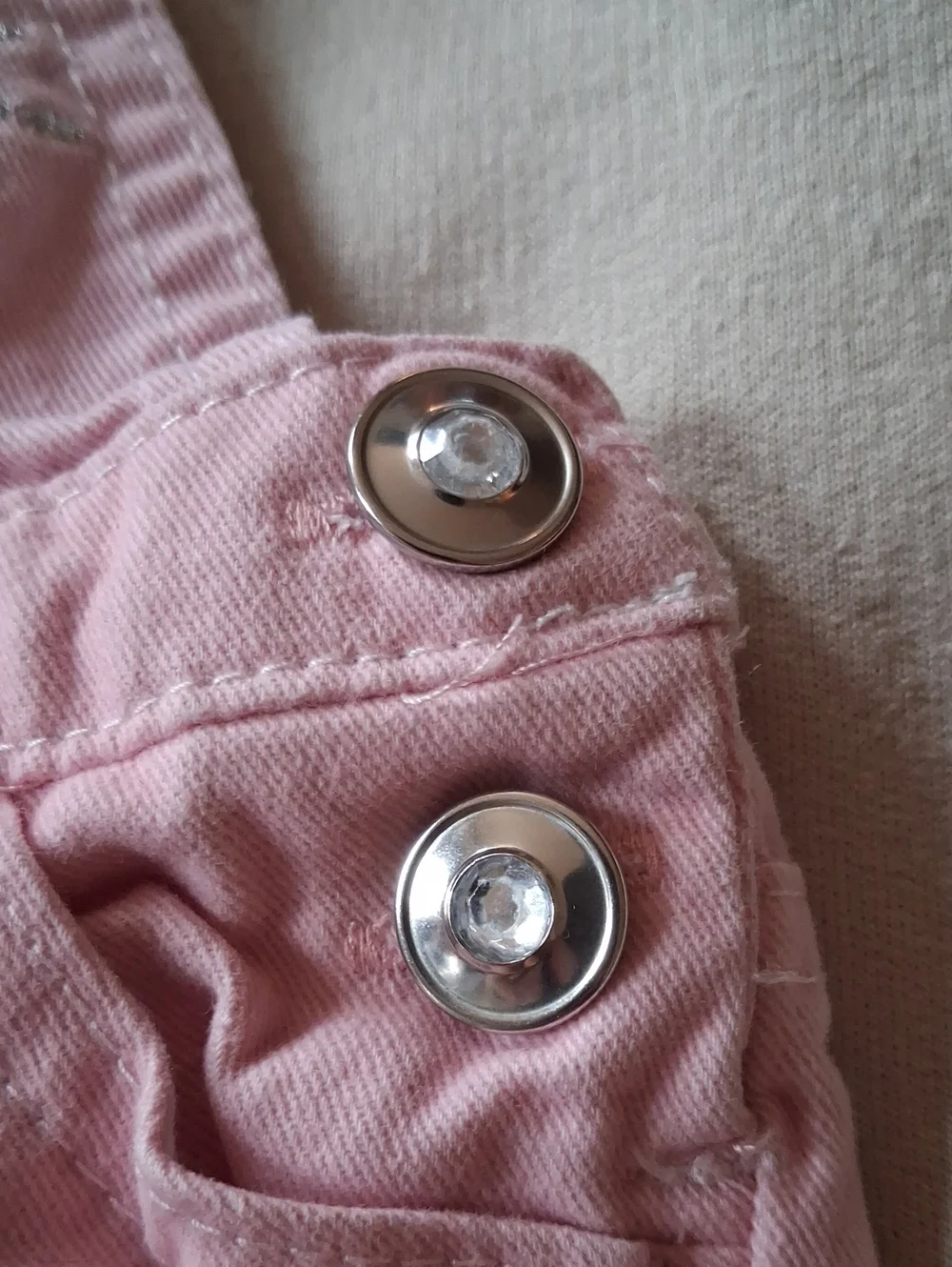 Pink Bunny Embroidered Baby Girl Short Overalls 0/3 Months